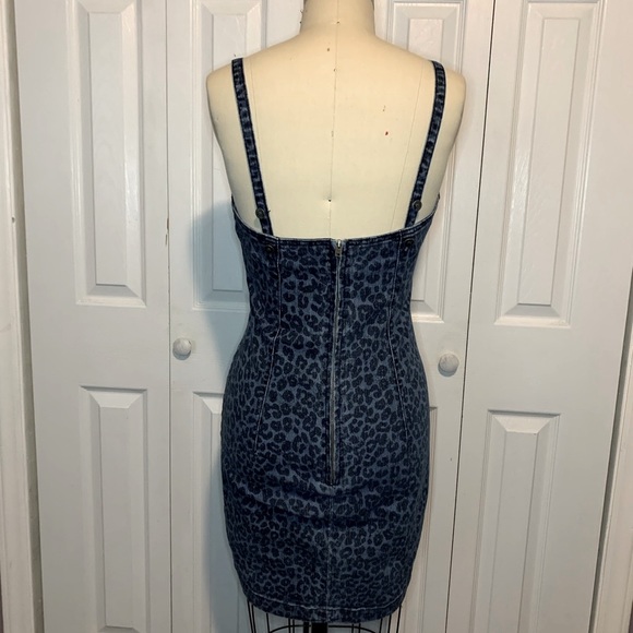 Denim leopard print dress - Picture 2 of 4